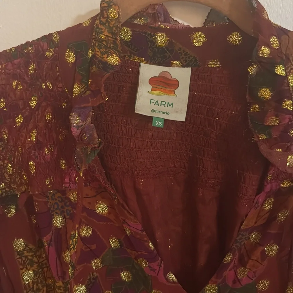 Farm Rio Banana Flower Smocked Dress size XS - Picture 5 of 7